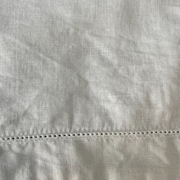 The Company Store Pillow Sham Set of 2 Relaxed Linen 28 x 28" Cream Color - Picture 3 of 10